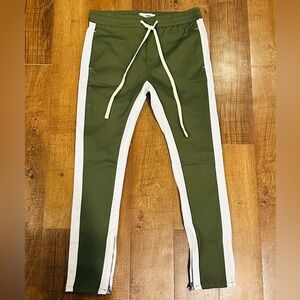 Fashion Nova Olive Joggers with White Accents